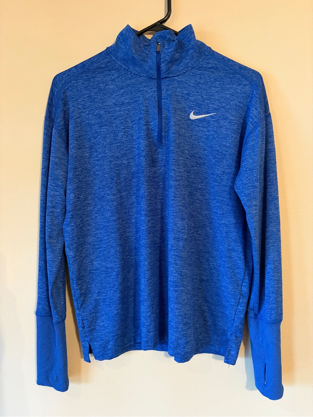 Nike Men's Royal Blue Heather Quarter-Zip Performance Top